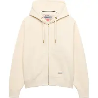 Superdry für Damen. W2012743A Kapuzenjacke Luxe mit Reißverschluss in Gebrochenem Weiß (M), Lässig, Polyester