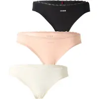 HUGO Slip "TRIPLET MICRO", Damen, Gr. S, 3 Stk., Jersey, bunt (open miscellaneous 960), Jersey, Obermaterial: 85% Polyamid, 15% Elasthan, körpernah, Unterhosen Slip, mit Spitzenbesatz