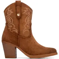 Xti für Damen. 14610501-CAMEL Stiefeletten 146105 hellbraun (38), Beige, 5 bis 8 cm, Reißverschluss, Lässig