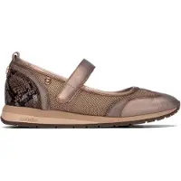 Carmela für Damen. 16435302-PLOMO Ballerinas aus Leder 164353 grau (37), 1 bis 3 cm, Klettverschluss, Lässig
