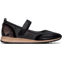 Carmela für Damen. 16435301-NEGRO Ballerinas aus Leder 164353 schwarz (41), 1 bis 3 cm, Klettverschluss, Lässig