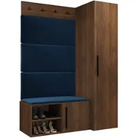 Mirjan 24 Garderoben-Set Medi II, Schuhschrank, Kleiderhakenbrett, 4x Paneel 84x42, 4 Kleiderhaken (Farbe: Nuss Warmia, Polo 891)