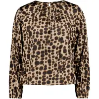 Zero Satinbluse mit Muster und Rundhalsausschnitt