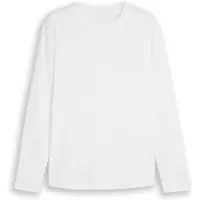 Tom Tailor Rundhalsshirt DENIM, Herren, Gr. S, weiß, Single Jersey, Obermaterial: 100% Baumwolle, Rundhals, Shirts Rundhalsshirt