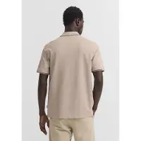 Bugatti 1100000002199 "Modern Fit", Herren, Gr. M, beige (40, beige), 100% Baumwolle, unifarben, normal, ohne Ausschnitt, Shirts 1100000002199, Modern Fit Baumwoll-Piqué Kurzarm Polokragen