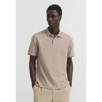 Bugatti 1100000002199 "Modern Fit", Herren, Gr. 3XL, beige (40, beige), 100% Baumwolle, unifarben, normal, ohne Ausschnitt, Shirts 1100000002199, Modern Fit Baumwoll-Piqué Kurzarm Polokragen