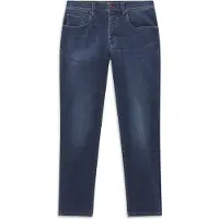 Bugatti 5-Pocket-Jeans "Slim Fit", Herren, Gr. 33, Länge 32, blau (396, schwarz indigo), 81% Baumwolle, 11% Lyocell, 6% Polyester, 2% Elasthan, Jeans 5-Pocket-Jeans, Slim Fit Candiani Denim Used Wash