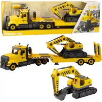 Lean Toys DIY-Abschleppwagen, abbiegender Raupenbagger, Lichter, Geräusche