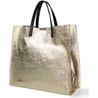 Chiara Ferretti Damen-Schultertasche Laminiertes Leder Silber mit Magnetverschluss L001 Silver UNICA 34.5x32x17 cm