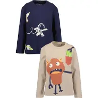 Blue Seven Langarmshirt , Jungen, Gr. 98, bunt (multipack 1), Single Jersey, Obermaterial: 100% Baumwolle, bedruckt, unifarben, Basic normal, Rundhals, Shirts Langarmshirt, Baumwolle