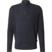 Bugatti Troyer "Regular Fit", Herren, Gr. XL, schwarz (390, marine), 100% Baumwolle, Strukturmuster, regular fit, ohne Ausschnitt, Pullover Troyer, Regular Fit Baumwolle Struktur Stehkragen