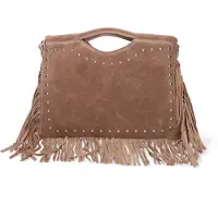 Chiara Ferretti Handtasche Wildleder enkopf Borchienstudded Testa di Moro UNICA 34x25x1 cm