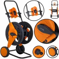 Schmith Schlauchwagen ohne Schlauch für 1/2 Zoll | Premium Schlauchtrommel mit Schlauchführung & Rädern | Mobile Wasserschlauch Trommel bis 60m Gartenbewässerung Zubehör