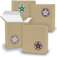 Itenga Adventskalender zum Füllen 24x Quader BRAUN + Sticker V08 Z20