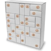 Itenga SET Adventskalender zum Füllen Quader Mix (weiß) + Sticker Z51