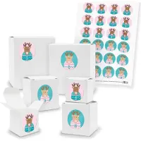 Itenga Adventskalender zum Füllen 24x Quader Würfel gemischt WEISS + Sticker (V01 Z44)