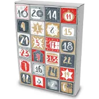 Itenga SET Adventskalender zum Füllen Würfel 6,5cm (außen weiß) + Sticker Z56 + Würfel (weiß)
