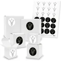 Itenga Adventskalender zum Füllen 24x Quader Würfel gemischt WEISS + Sticker (V01 Z48)