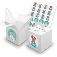 Itenga SET V42 Adventskalender Würfelbox mit Griff Weiß + Zahlensticker Z44