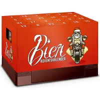 Itenga Adventskalender für Bierkasten Motiv 2 Nikolaus auf Motorrad Bierkastenadventskalender