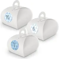 Itenga Adventskalender zum Füllen 24x Box mit Griff WEISS + Sticker V10 Z26