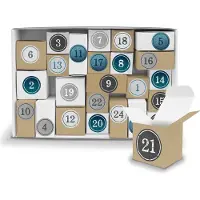 Itenga Adventskalender Komplettset zum Füllen und Aufstellen + Sticker V12 Z01