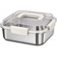OEM VHV - RVS Lunchbox 1200 ml - Luftdichte Brotdose mit Griff und Ventil - Für Büro und Picknick - Silber