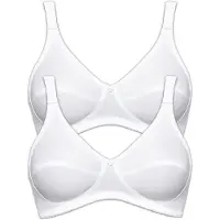 Susa Bügelloser BH "2er Pack BH ohne Bügel Cotton", Damen, Gr. 75, Cup A, weiß, Stoff, Obermaterial: 100% Baumwolle CO., BHs Bügelloser BH