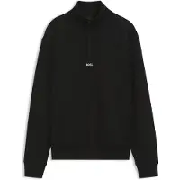 BOSS für Herren. 50569548 Sweatshirt Smallzip schwarz (L), Lässig, Baumwolle
