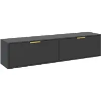 Selsey Vena - TV-Hängeboard 2-türig, Schwarz, 140 cm