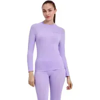 Falke Damen Langarmshirt Warm, XS, Lila, Uni