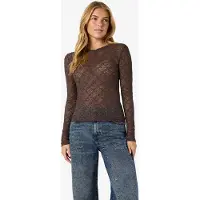 Noisy May Spitzenshirt "NMJUDITH L/S LACE TOP NOOS" Kunstfaser, regular fit