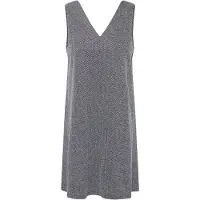 Ichi Midikleid "Damen Freizeitkleid IHKATE", Damen, Gr. L, N-Gr, schwarz (schwarz, weiß herringbone), Obermaterial: 73% Polyester PES. 25% Viskose CV. 2% Elasthan EL., Kleider Midikleid