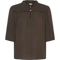 Saint tropez Kurzarm-Bluse ShaktiSZ Gerade Passform in Chocolate Brown | Gr.: S