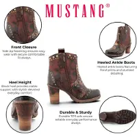 Mustang Damenschuhe Stiefeletten Stiefelette Schwarz Freizeit