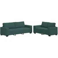 vidaXL 2-teiliges Sofa-Set mit Kissen, dunkelgrüner Stoff