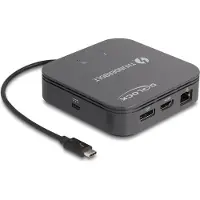DeLOCK Thunderbolt 3 Mini Dockingstation 8K - DisplayPort / HDMI / USB / LAN / Audio / PD 3.0, Kabelgebunden, Thunderbolt 3, 60 W, 3,5 mm, 10,100,1000 Mbit/s, Schwarz