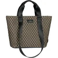 Gabor Shopper "Helmea", Damen, Gr. B/H/T: 30,5cm x 26cm x 11cm, braun (taupe, schwarz), Lederimitat, Textil, Taschen Shopper, Damen Handtasche, Schultertasche mit modischem Muster