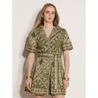 Apricot Minikleid "Schalprintkleid in kurzer Länge", Damen, Gr. S (36), N-Gr, grün (khaki), gewebt, Obermaterial: 100% Baumwolle CO., bedruckt, Modern, Kleider Minikleid, Druck