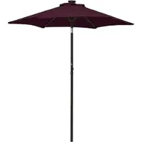 Syfax Sonnenschirm mit LED-Beleuchtung Bordeauxrot 200x211 cm Alu