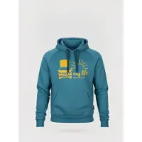 Salzhaut Kapuzenpullover "Hoodie HEFF - CAMPER - My Life", Herren, Gr. XL, blau (seaport), Obermaterial: 55% Baumwolle CO. 45% Polyester PES., Pullover Kapuzenpullover