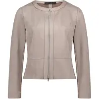 Betty Barclay Kurzblazer "Kurzblazer mit Reißverschluss", Damen, Gr. 44, grau, Blazer Kurzblazer