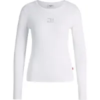 JOOP! Longsleeve JOOP "Tasmine", Damen, Gr. S, weiß, Jersey, Obermaterial: 94% Baumwolle, 6% Elasthan, slim fit normal, Rundhals, Shirts Longsleeve