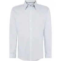 Pierre Cardin Businesshemd "Hemd", Herren, Gr. 45, N-Gr, blau (chambray blau), Obermaterial: 100% Baumwolle CO., uni, regular fit, Hemden Businesshemd, mit Allover-Print