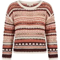 Apricot Strickpullover "Gestreiftes Oberteil", Damen, Gr. S (36), orange, Strick, Obermaterial: 60% Baumwolle CO. 40% Polyacryl PAN., gemustert, Keine Angabe, Pullover Strickpullover, in Häkelstrick