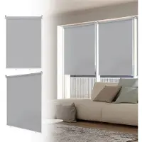 OEM Zwei Stück Thermorollen - Dunkelnde - Vertikales Sonnenschirm - Wetterfeste Thermorollen - Grau 180 x 140 cm