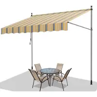 OEM Sonnenschutz-UV- und Wasserschutz für Balkon, Terrasse und Garten - Regulierbarer Sonnenschirm 400cm Gelb Blau