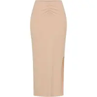 LASCANA Maxirock , Damen, Gr. 40, beige (sand), Rippware, Obermaterial: 63% Polyester, 33% Viskose, 4% Elasthan, unifarben, figurbetont knöchelfrei, Röcke Maxirock
