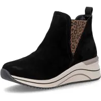 Remonte Damen Suede-Sneaker-Stiefelette mit Leopard-Details D0T75, Größe:42 EU, Farbe:Schwarz