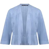 Betty Barclay Jackenblazer "Blazer-Jacke mit 3/4 Arm", Damen, Gr. 44, blau (infinity), Obermaterial: 92% Polyester PES. 8% Elasthan EL., Blazer Jackenblazer